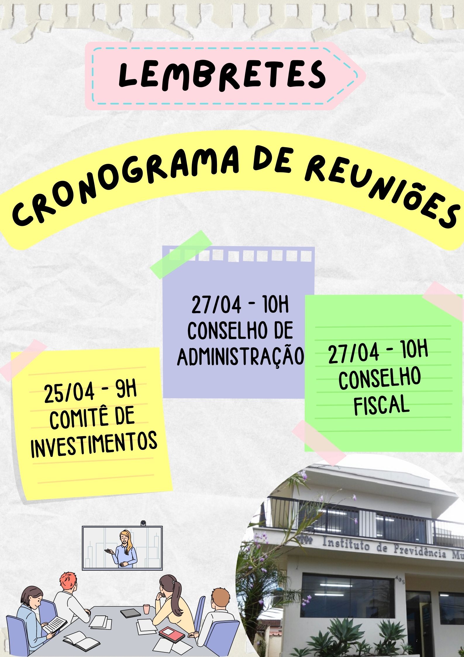 Leia mais sobre o artigo Cronograma de Reuniões Abril