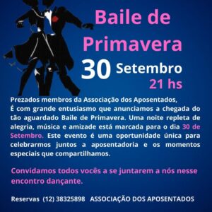 Leia mais sobre o artigo Baile da Primavera: 30/09/2023